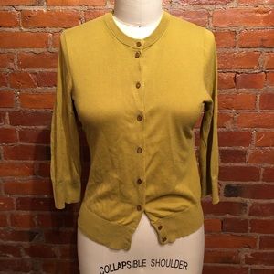 J Crew Chartreuse Clare Cardigan
